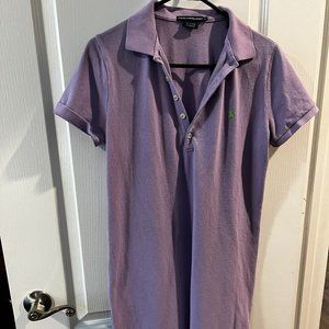 Ralph Lauren Polo Women's Short Sleeve Cotton Dress - Size Large (Light Purple)